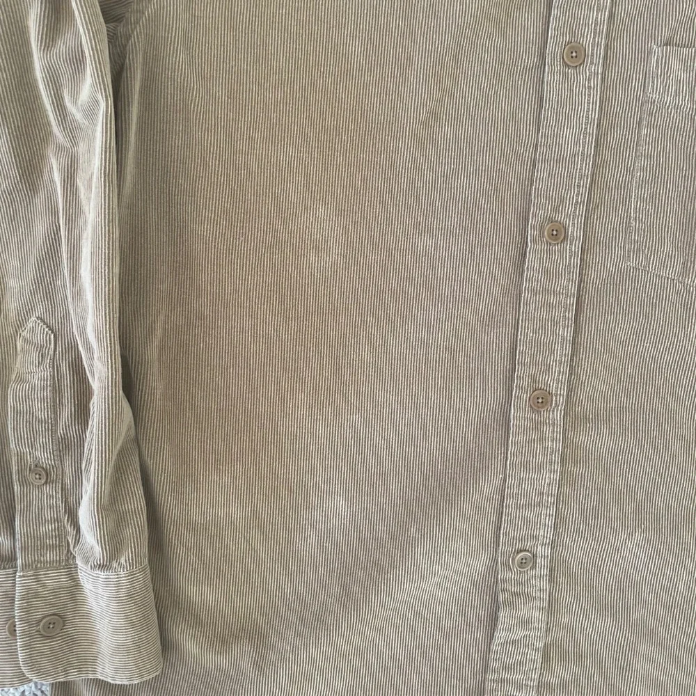 Vintage Banana Republic Men L Corduroy Shirt Button Long Sleeve‎ Tan Brown *READ
